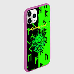 Чехол iPhone 11 Pro матовый Cyberpunk 2077 символы, цвет: 3D-фиолетовый — фото 2