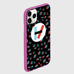 Чехол iPhone 11 Pro матовый Twenty one pilots glitch, цвет: 3D-фиолетовый — фото 2