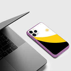 Чехол iPhone 11 Pro матовый Сокрушу пред ним врагов его малая желтая Ника 2 Ни, цвет: 3D-фиолетовый — фото 2