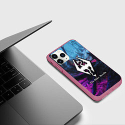 Чехол iPhone 11 Pro матовый Skyrim game steel, цвет: 3D-малиновый — фото 2