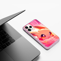 Чехол iPhone 11 Pro матовый Покемон Пикачу крупно, цвет: 3D-розовый — фото 2