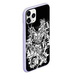 Чехол iPhone 11 Pro матовый Демоны cамураи с оружием, цвет: 3D-светло-сиреневый — фото 2