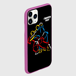 Чехол iPhone 11 Pro матовый Champion fight, цвет: 3D-фиолетовый — фото 2
