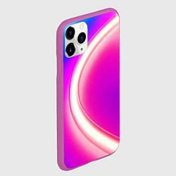 Чехол iPhone 11 Pro матовый Неоновый свет текстура, цвет: 3D-фиолетовый — фото 2