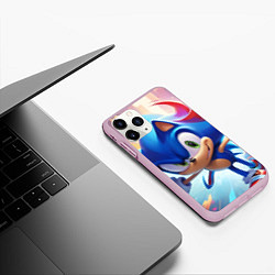 Чехол iPhone 11 Pro матовый Sonic 1, цвет: 3D-розовый — фото 2