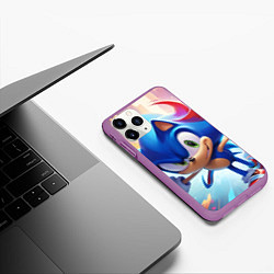 Чехол iPhone 11 Pro матовый Sonic 1, цвет: 3D-фиолетовый — фото 2