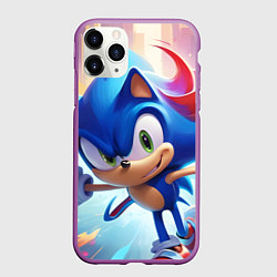 Чехол iPhone 11 Pro матовый Sonic 1, цвет: 3D-фиолетовый