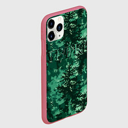 Чехол iPhone 11 Pro матовый Шифровка маскировка - мат, цвет: 3D-малиновый — фото 2