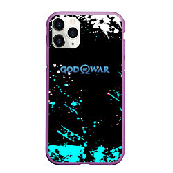 Чехол iPhone 11 Pro матовый God of war краски всплеск, цвет: 3D-фиолетовый