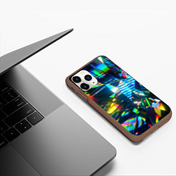 Чехол iPhone 11 Pro матовый Глитч эффект на стекле, цвет: 3D-коричневый — фото 2