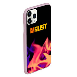 Чехол iPhone 11 Pro матовый RUST neon fire, цвет: 3D-розовый — фото 2