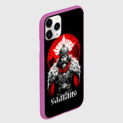 Чехол iPhone 11 Pro матовый Славяне воин, цвет: 3D-фиолетовый — фото 2