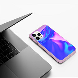 Чехол iPhone 11 Pro матовый Неоновая текстура абстракция, цвет: 3D-розовый — фото 2