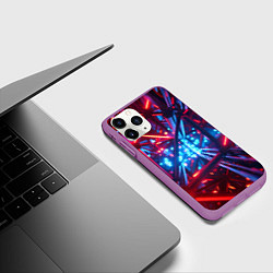 Чехол iPhone 11 Pro матовый Неоновые трубки, цвет: 3D-фиолетовый — фото 2