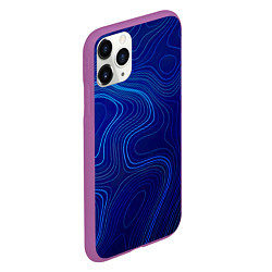 Чехол iPhone 11 Pro матовый Синяя топография, цвет: 3D-фиолетовый — фото 2