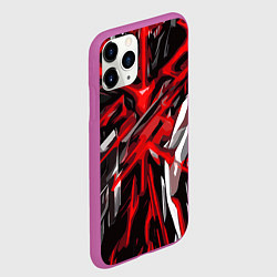 Чехол iPhone 11 Pro матовый Красный и черный абстрактный фон, цвет: 3D-фиолетовый — фото 2