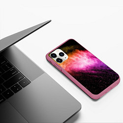 Чехол iPhone 11 Pro матовый Абстрактный всплеск красок, цвет: 3D-малиновый — фото 2