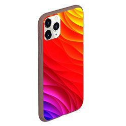 Чехол iPhone 11 Pro матовый Абстрактные волны текстура, цвет: 3D-коричневый — фото 2