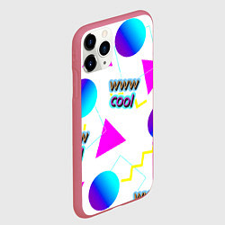 Чехол iPhone 11 Pro матовый WWW Cool: Геометрия и стиль 90-х, цвет: 3D-малиновый — фото 2