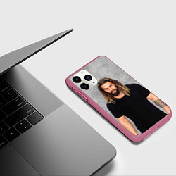 Чехол iPhone 11 Pro матовый Jason Momoa, цвет: 3D-малиновый — фото 2