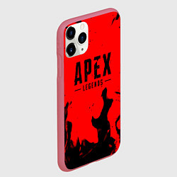 Чехол iPhone 11 Pro матовый Apex legends fire steel, цвет: 3D-малиновый — фото 2