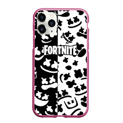 Чехол iPhone 11 Pro матовый Fortnite patten Marshmello, цвет: 3D-малиновый