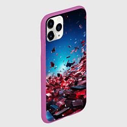Чехол iPhone 11 Pro матовый Осколки плит в движении, цвет: 3D-фиолетовый — фото 2