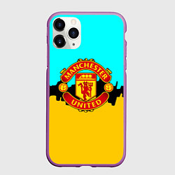 Чехол iPhone 11 Pro матовый Манчестер Юнайтед текстура, цвет: 3D-фиолетовый