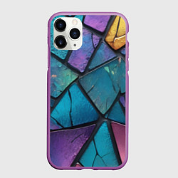 Чехол iPhone 11 Pro матовый Яркое стекло, цвет: 3D-фиолетовый