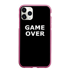 Чехол iPhone 11 Pro матовый Game over white logo, цвет: 3D-малиновый