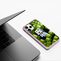 Чехол iPhone 11 Pro матовый Minecraft ghost, цвет: 3D-розовый — фото 2