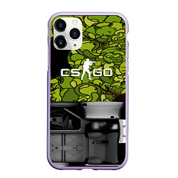 Чехол iPhone 11 Pro матовый Counter strike game skin, цвет: 3D-светло-сиреневый