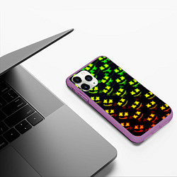 Чехол iPhone 11 Pro матовый Marshmello кислотный, цвет: 3D-фиолетовый — фото 2