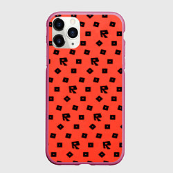 Чехол iPhone 11 Pro матовый Roblox game pattern, цвет: 3D-малиновый