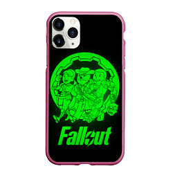 Чехол iPhone 11 Pro матовый Fallout - movie heroes, цвет: 3D-малиновый