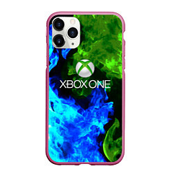 Чехол iPhone 11 Pro матовый Xbox битва огня, цвет: 3D-малиновый