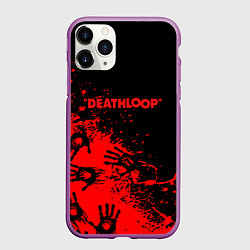 Чехол iPhone 11 Pro матовый Deathloop руки краска, цвет: 3D-фиолетовый