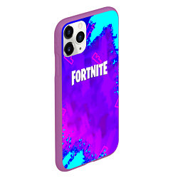 Чехол iPhone 11 Pro матовый Fortnite neon game, цвет: 3D-фиолетовый — фото 2