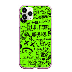 Чехол iPhone 11 Pro матовый Lil Peep кислотный паттерн, цвет: 3D-розовый