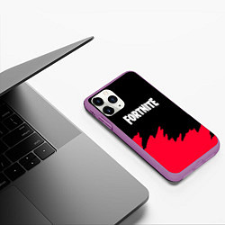 Чехол iPhone 11 Pro матовый Fortnite розовые краски, цвет: 3D-фиолетовый — фото 2