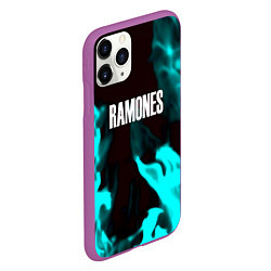 Чехол iPhone 11 Pro матовый Ramones fire rose, цвет: 3D-фиолетовый — фото 2