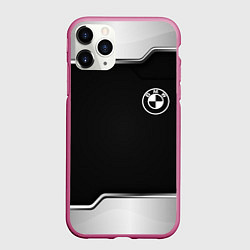 Чехол iPhone 11 Pro матовый BMW авто текстура, цвет: 3D-малиновый