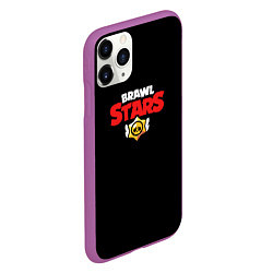 Чехол iPhone 11 Pro матовый Brawl stars logo red, цвет: 3D-фиолетовый — фото 2