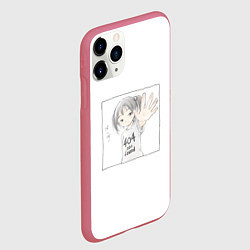 Чехол iPhone 11 Pro матовый 404 error anime tag, цвет: 3D-малиновый — фото 2