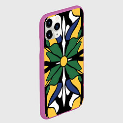 Чехол iPhone 11 Pro матовый Узор калейдоскоп, цвет: 3D-фиолетовый — фото 2