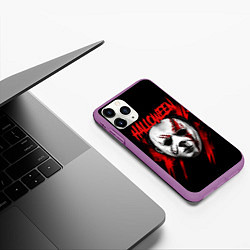 Чехол iPhone 11 Pro матовый Halloween Michael Myers, цвет: 3D-фиолетовый — фото 2