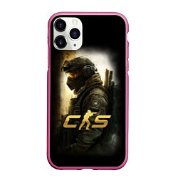 Чехол iPhone 11 Pro матовый Counter strike спецназовец, цвет: 3D-малиновый