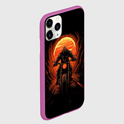 Чехол iPhone 11 Pro матовый Байкер в маске, цвет: 3D-фиолетовый — фото 2