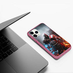 Чехол iPhone 11 Pro матовый God of War Кратос, цвет: 3D-малиновый — фото 2