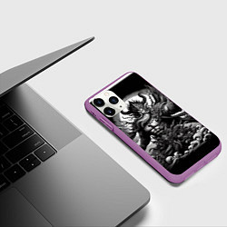 Чехол iPhone 11 Pro матовый Воин из легенд, цвет: 3D-фиолетовый — фото 2